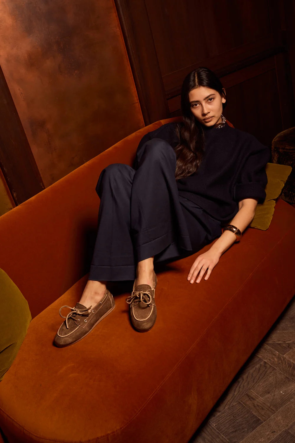 POSA Boat Loafer Brushed Suede - dunkelbraun