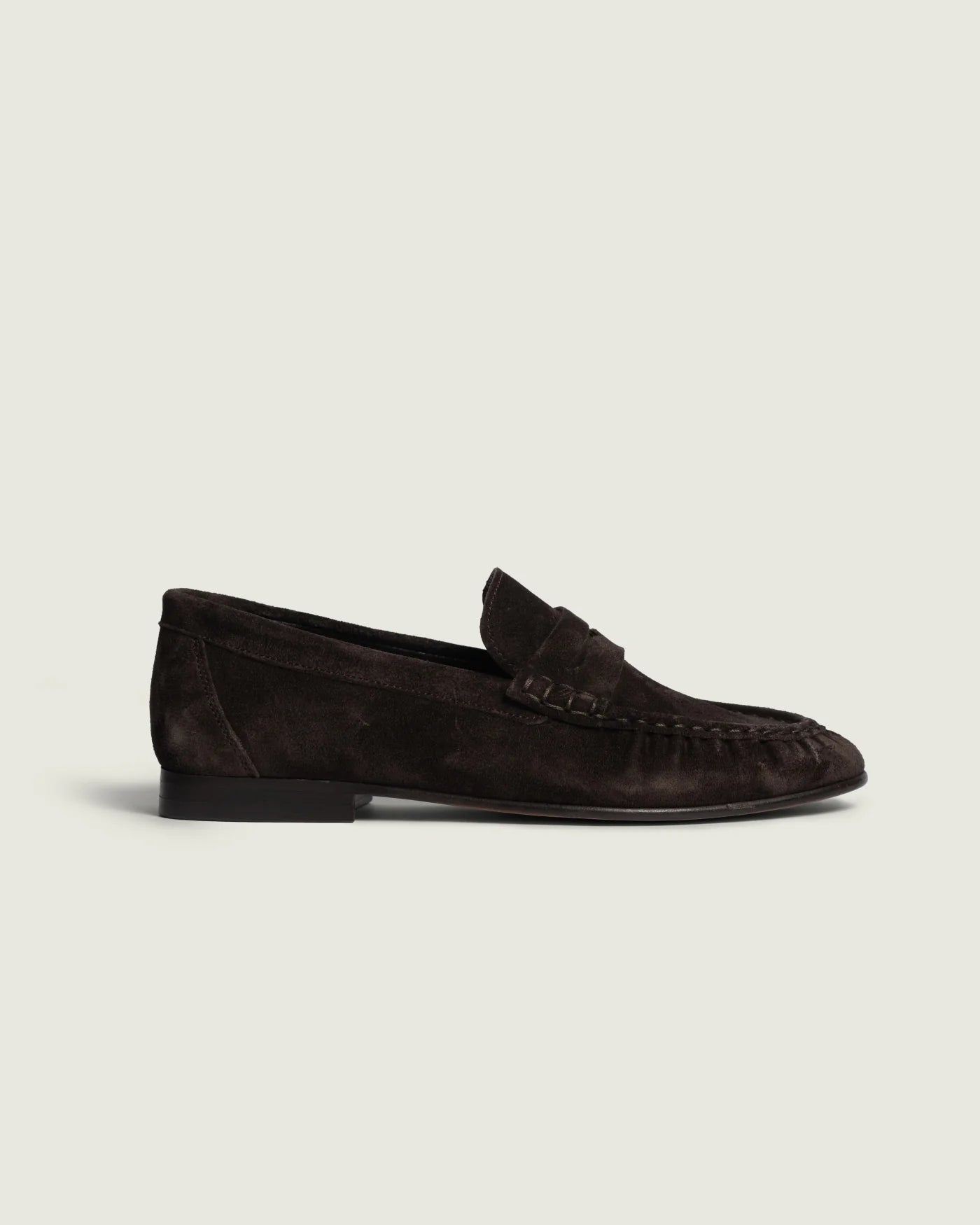 POSA Penny Loafer Wrinkle Suede - dunkelbraun