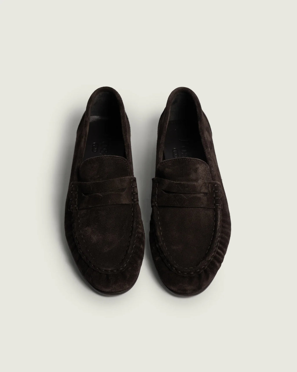 POSA Penny Loafer Wrinkle Suede - dunkelbraun